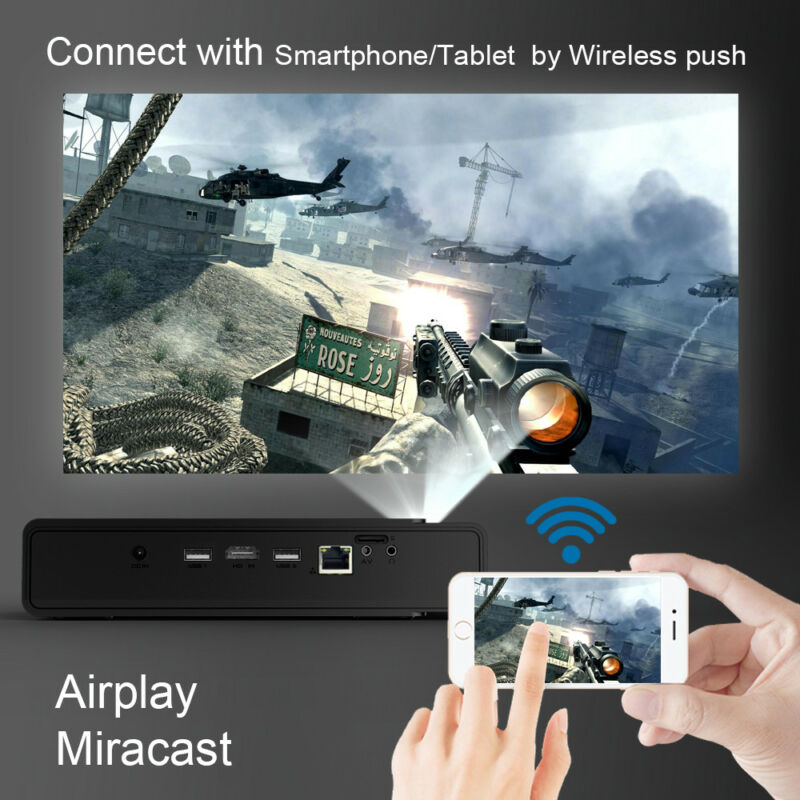 8500Lumens DLP Android 4K 3D Wifi HD 1080P Video Home Theater Projector US