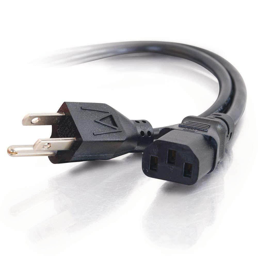 C2G/Cables to Go 53406 18 AWG Universal Power Cord (NEMA 5-15P to IEC320C13) TAA Compliant, Black (12 Feet, 3.65 Meters)