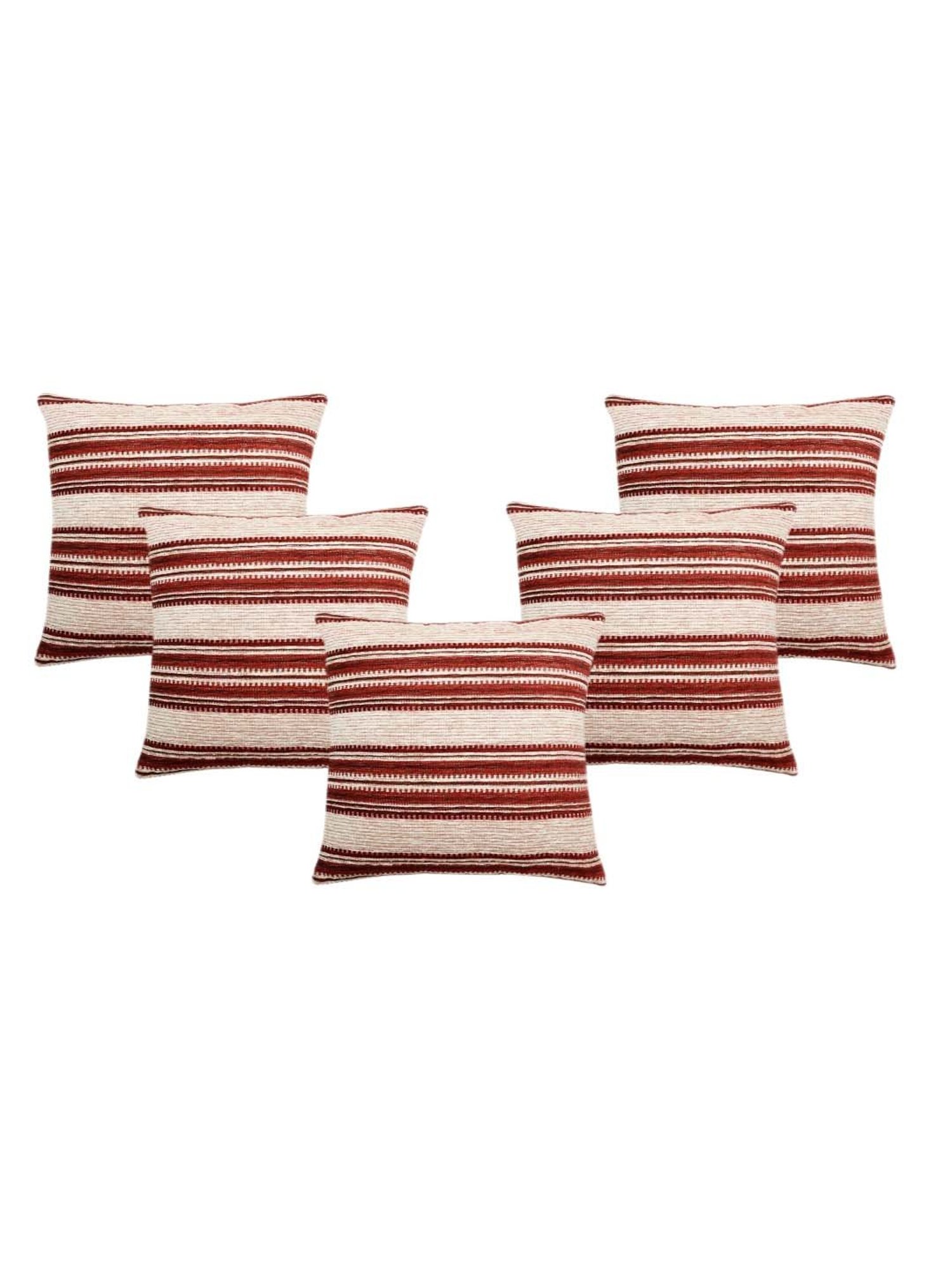 Saral Home Maroon Chenille Cushion Covers - Set of 2
