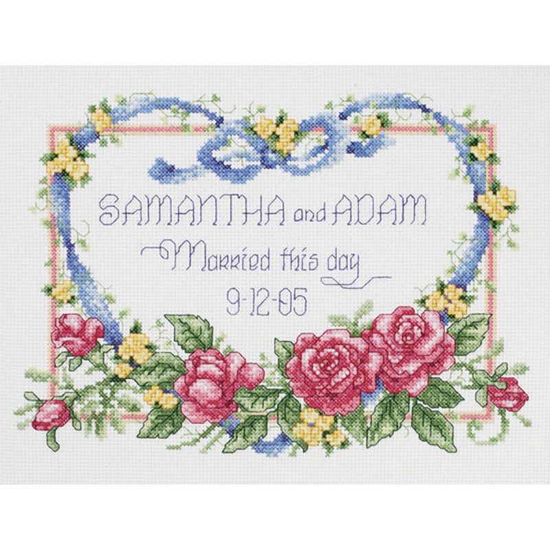 Janlynn Counted Cross Stitch Kit 10"X8"-Married This Day (14 Count)