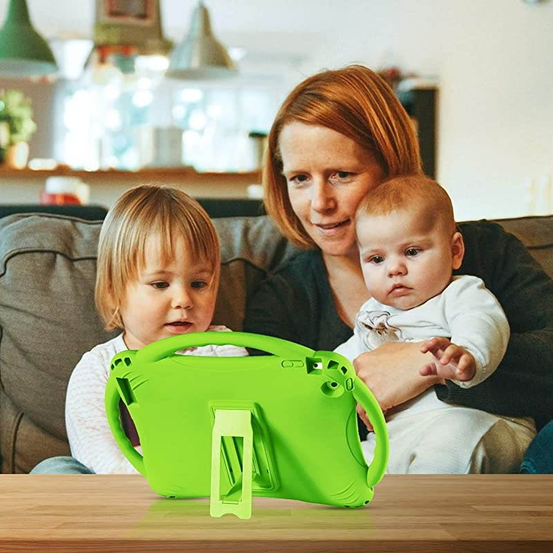 iPad 2 Case for Kids Shockproof Silicone Handle Stand Case CoverampTempered Glass Screen Protector for Old Version Apple iPad 2nd GenerationiPad 3rd GenerationiPad 4th Generation Green