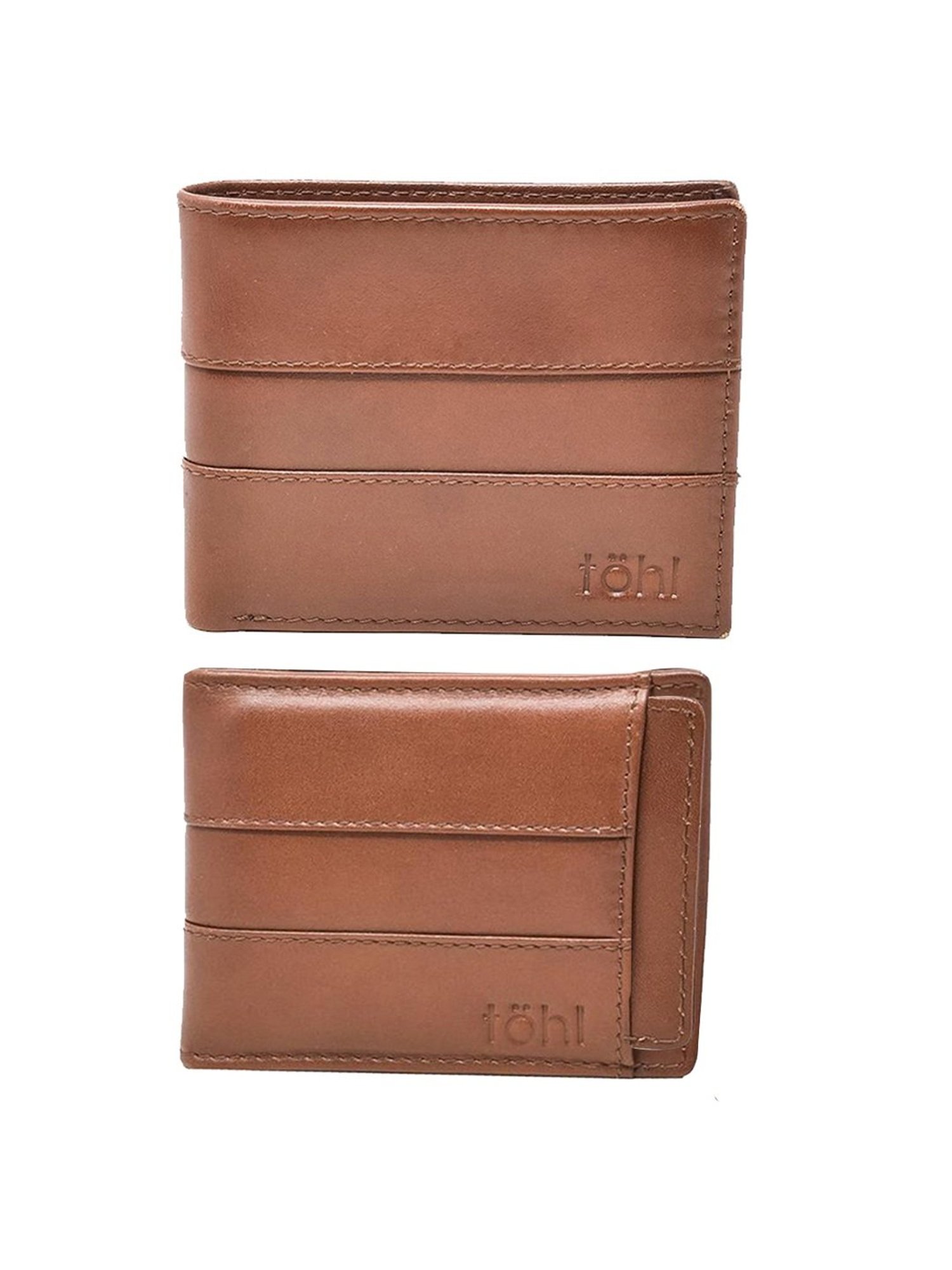 Tohl Viga Tan Casual Leather Bi-Fold Wallet With Card Holder for Men