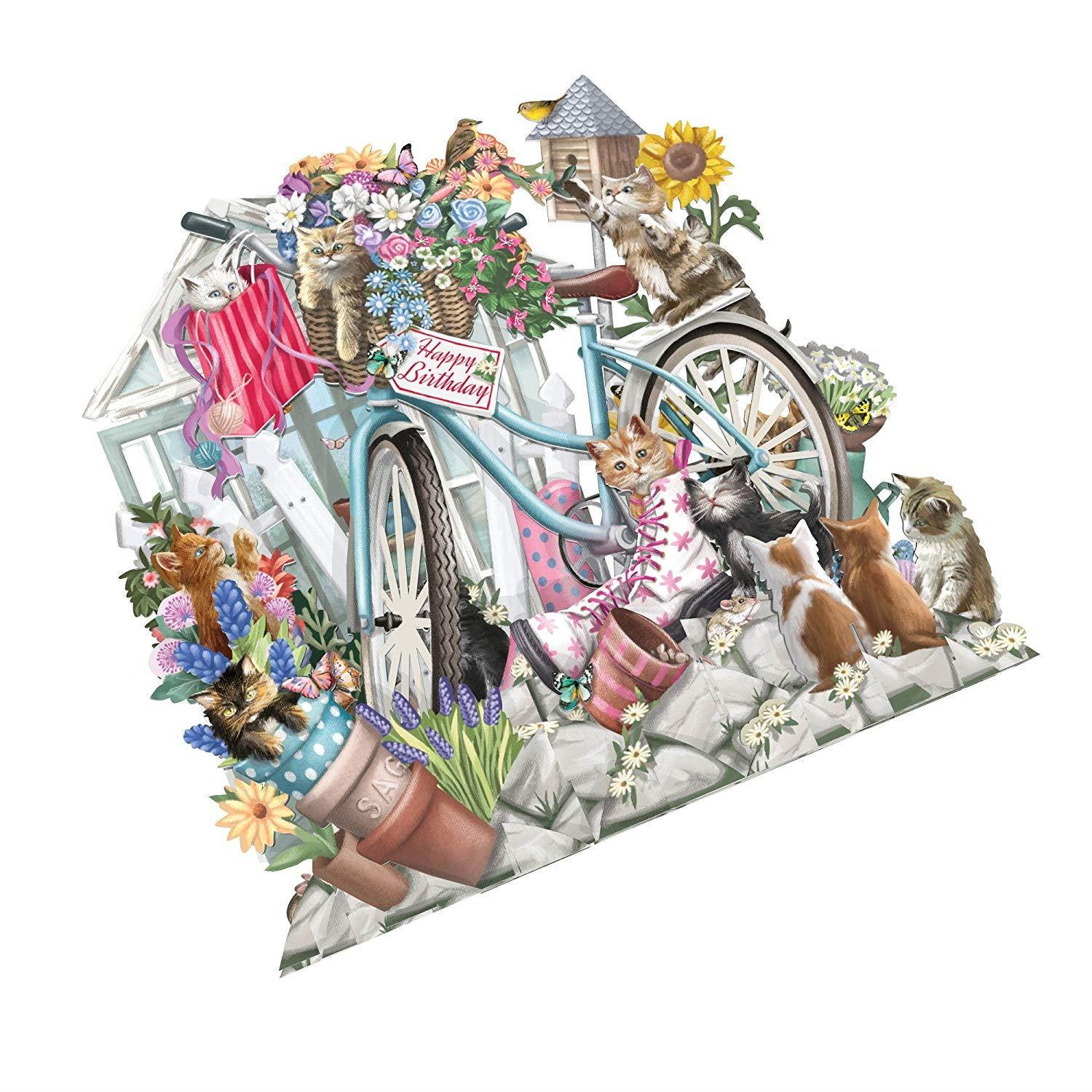 Notes and Queries Paper D'Art Kittens 3D Pop Up Greeting Card Birthday
