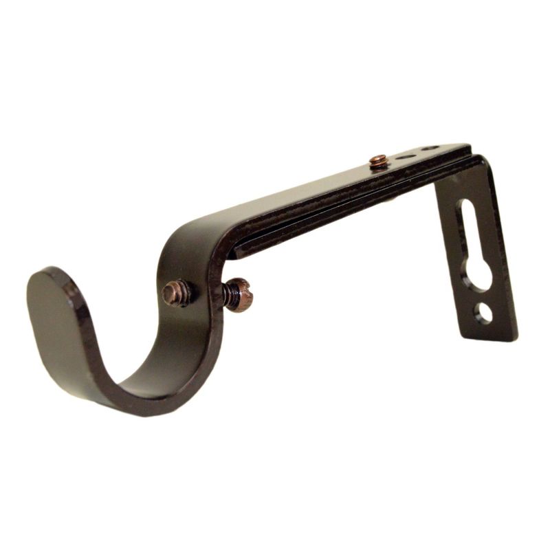 Set of 2 Drapery Rod Brackets Brown Brown - Versailles Home Fashions