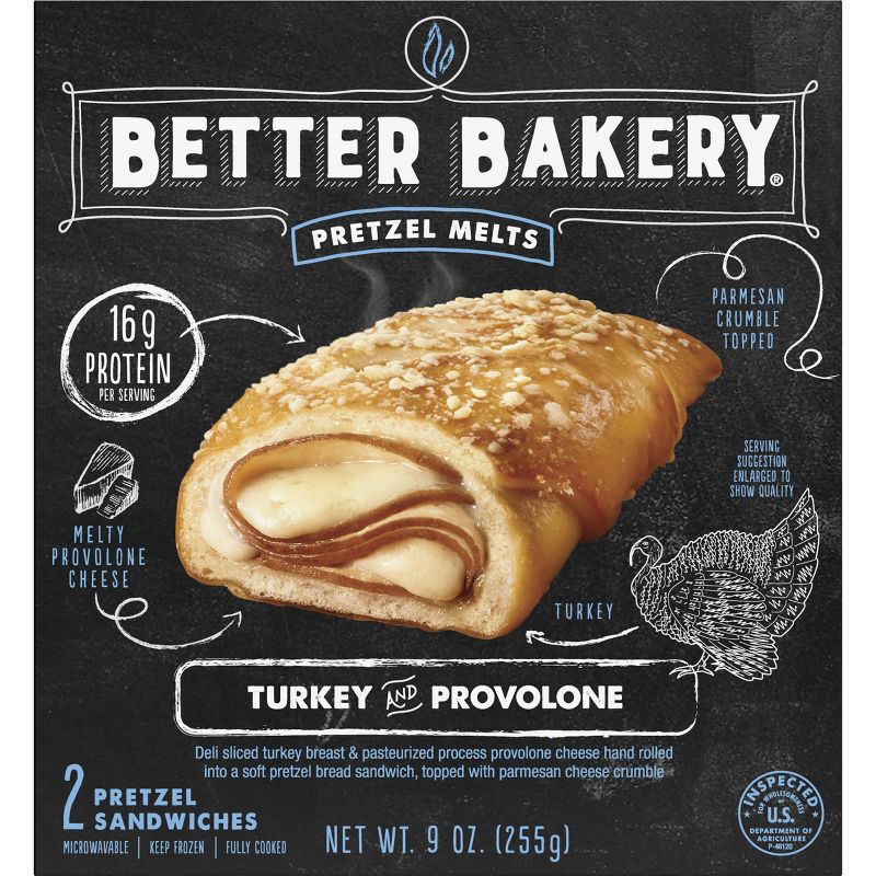 Better Bakery Turkey Provolone Frozen Pretzel Melts - 9oz