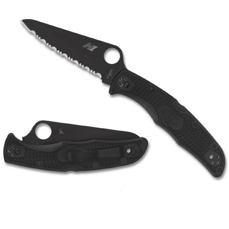 Spyderco Pacific Salt 2 Folder 3.78in Black Serr FRN Handle