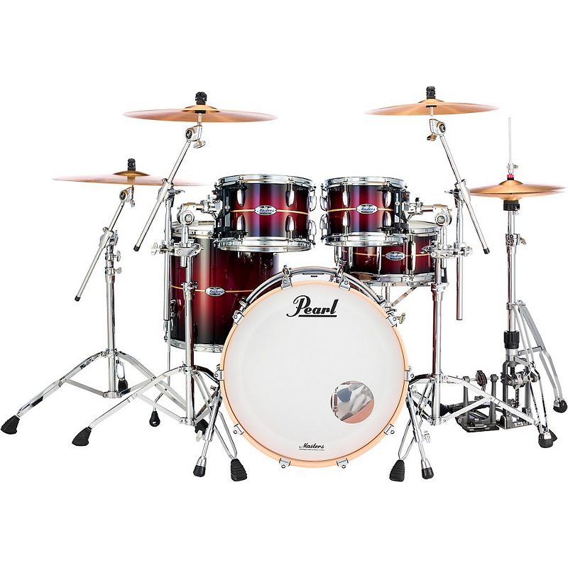 Pearl Masters Maple 4-Piece Shell Pack Natural Banded Redburst