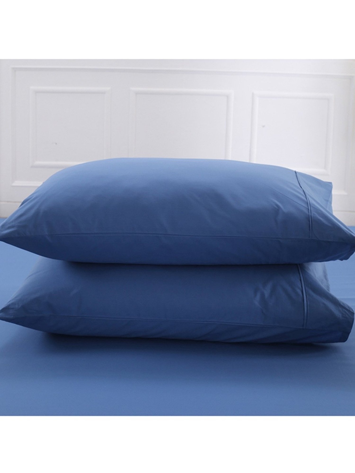 Maspar Blue Cotton 200 TC Bed Sheet Set