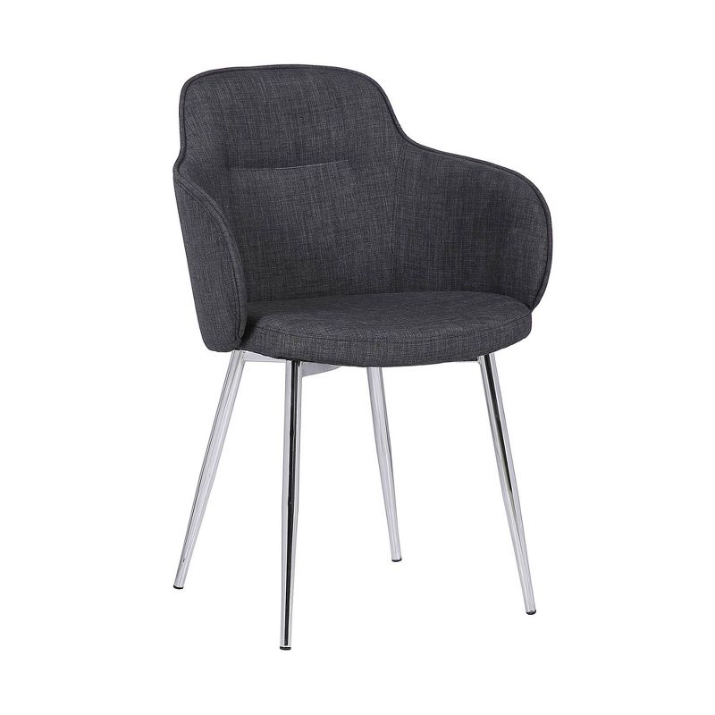 Tammy Contemporary Dining Chair Chrome/Charcoal - Armen Living