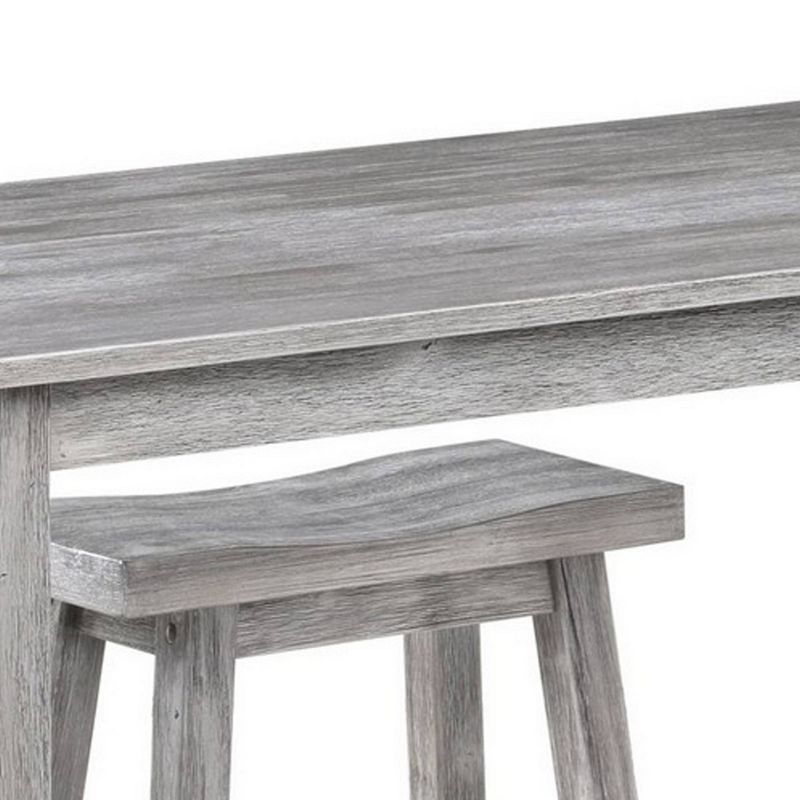 3pc Sanford Tan Wood Dining Nook Set Walnut Brown - Baxton Studio