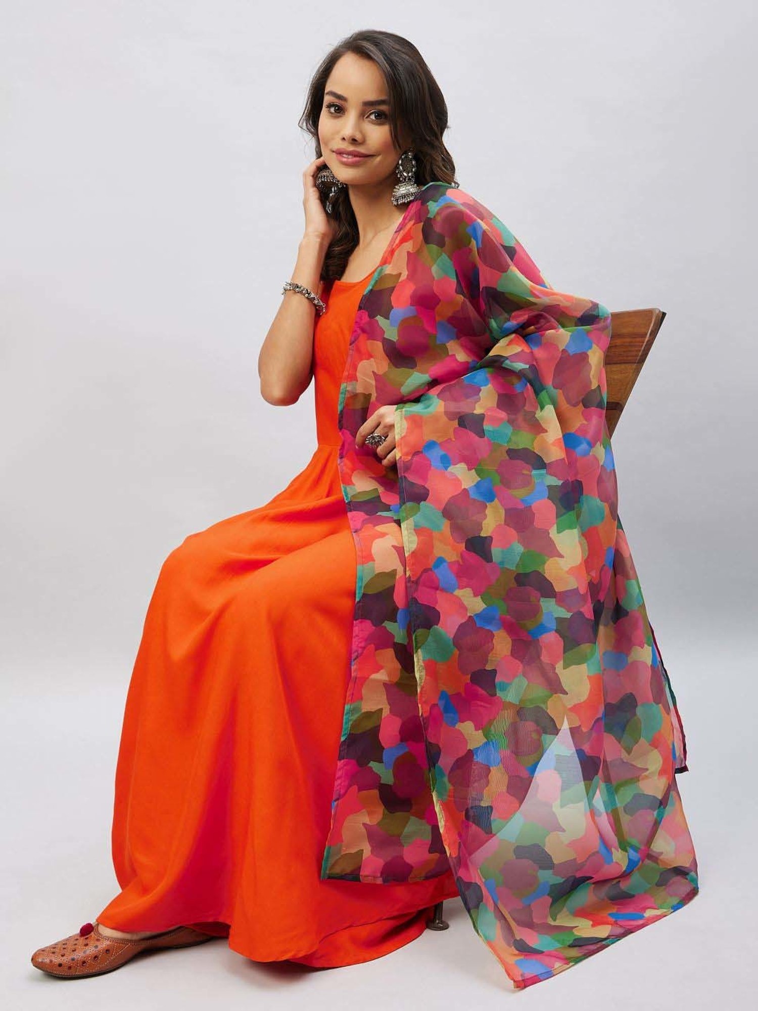 Inweave Multicolored Printed Dupatta