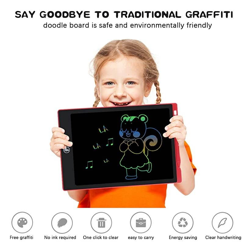 11 Inches LCD Writing Tablet Colorful Drawing Pad, Electronic Doodle Board Digital Drawing Tablet for Kids and Adults (Red)