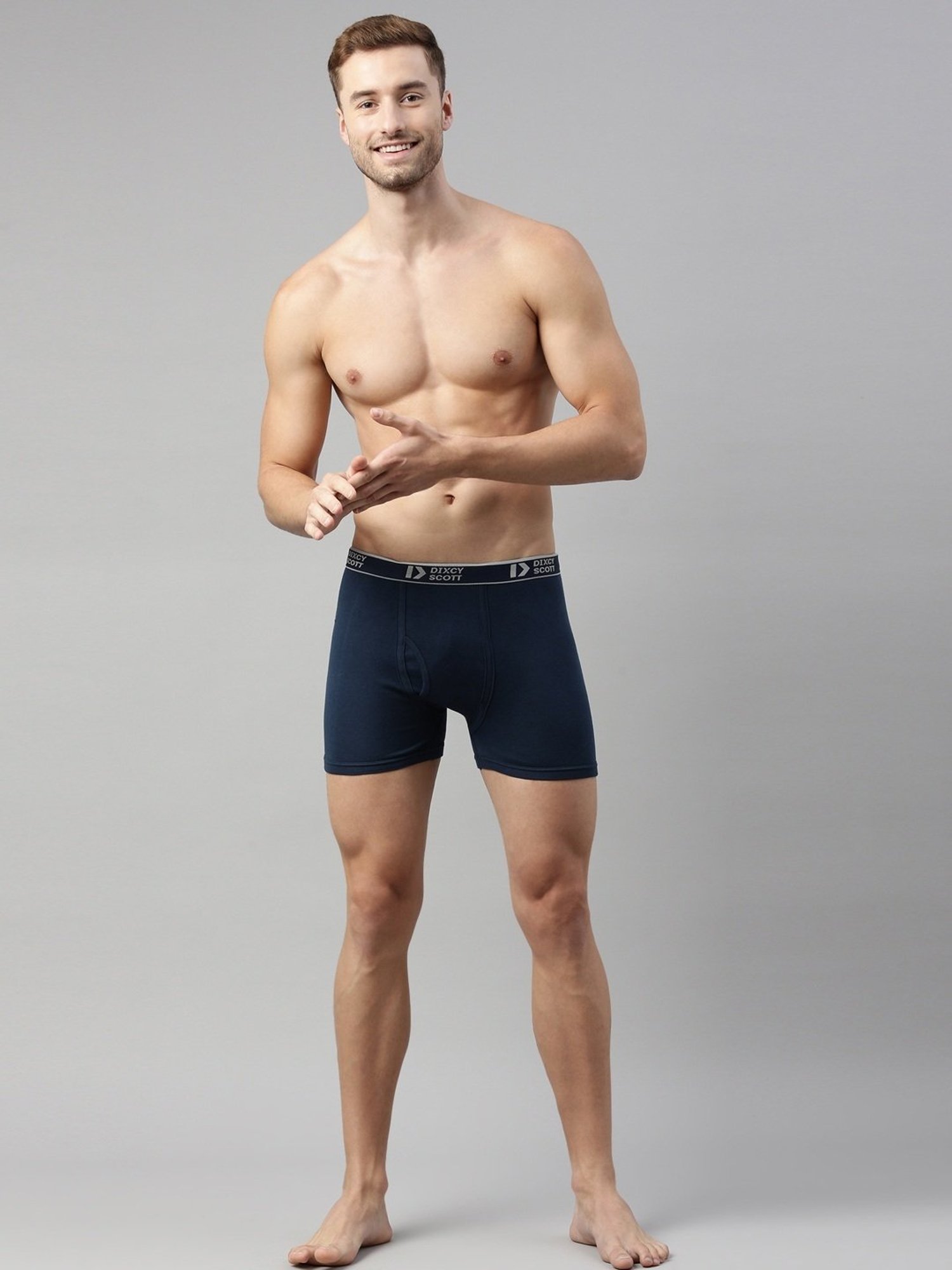 Dixcy Scott Originals Blue Cotton Regular Fit Trunks