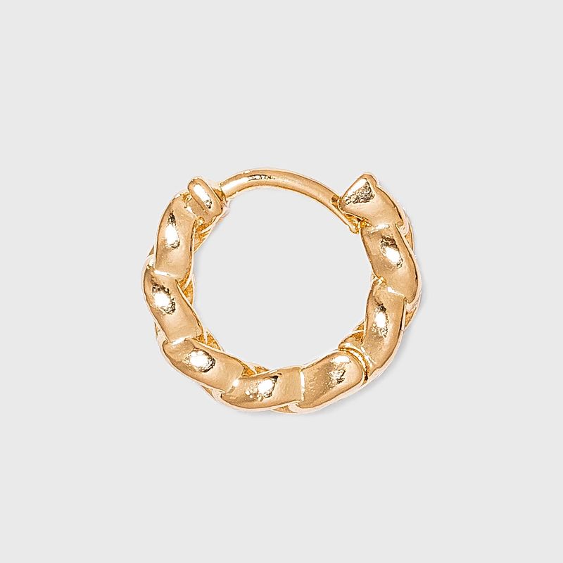 Mixed Plate Huggie Hoop Earring Set 3pc - A New Day™