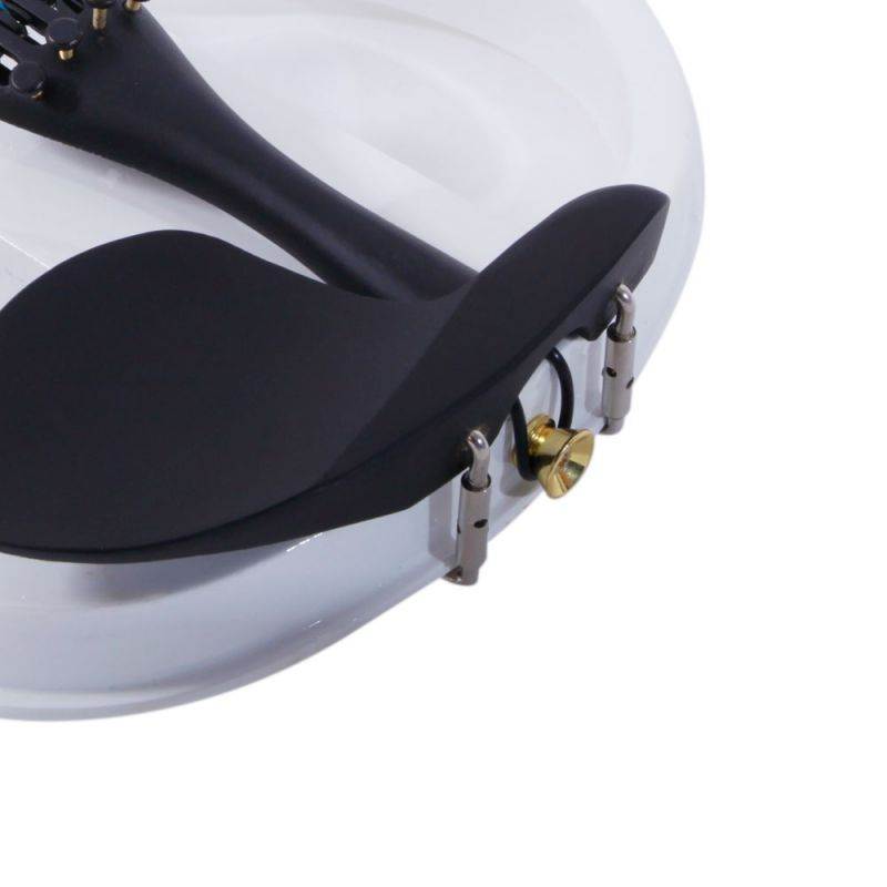 Electric Silent Violin Fiddle 4/4 Size & Case Bow Rosin Headphone White