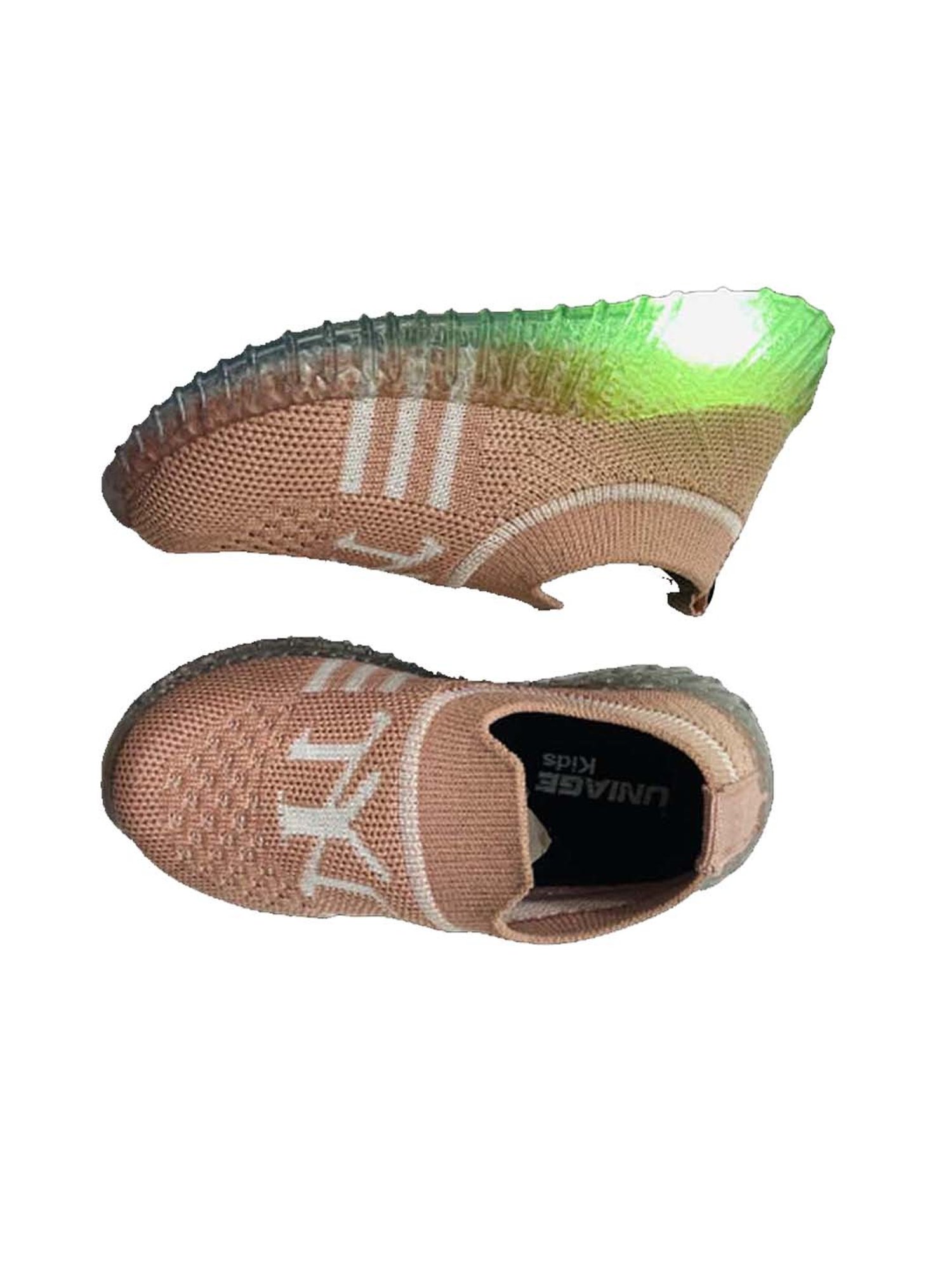 Priaansha Kids Peach & White Casual Slip-Ons