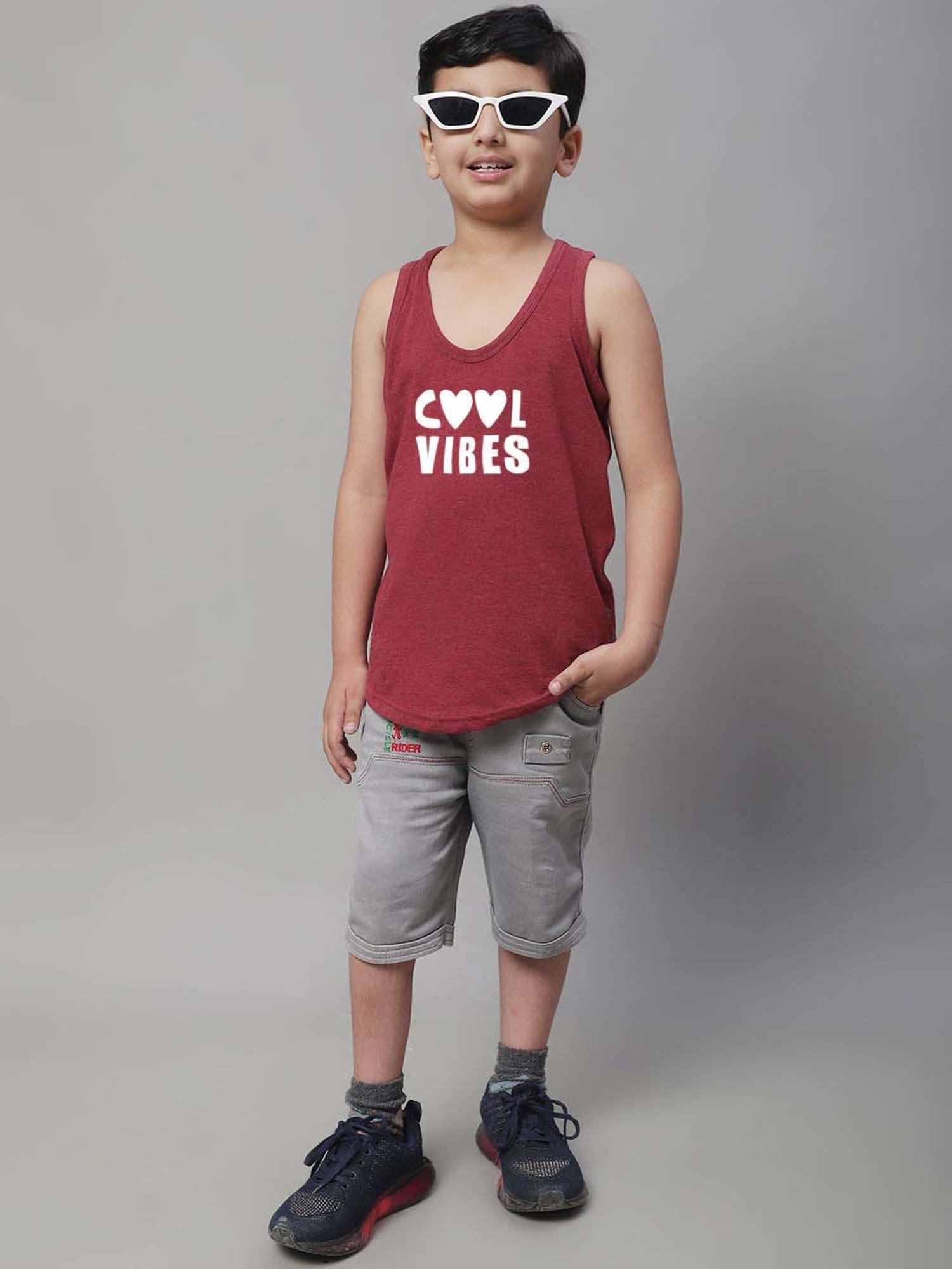 Palm Tree Kids White Printed Vest