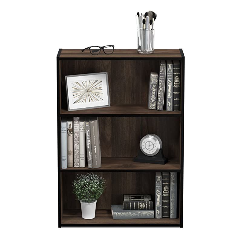 Pasir 3Tier Open Shelf Bookcase Columbia Walnut