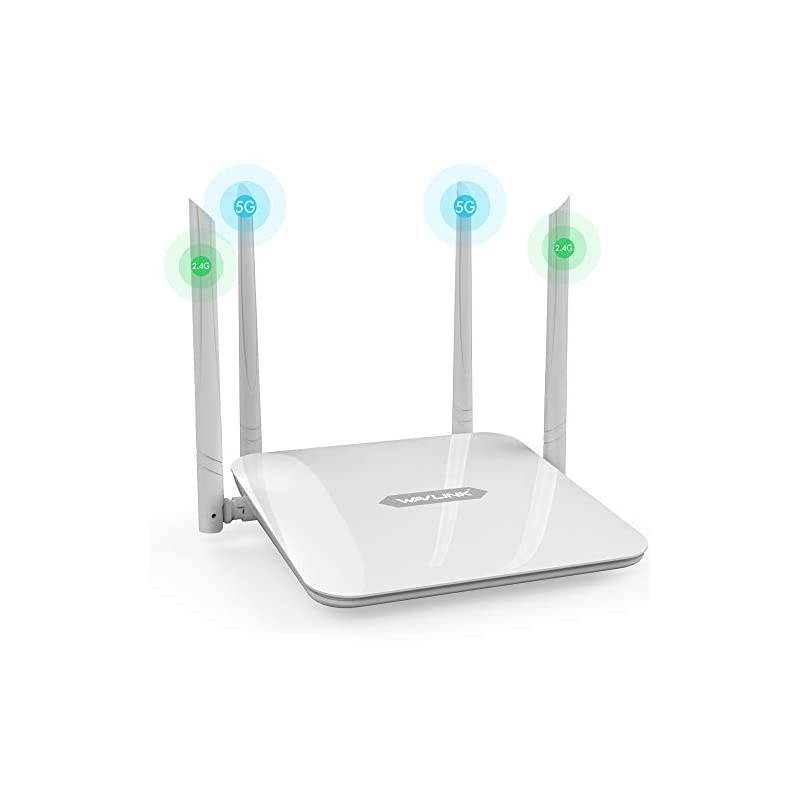 AC1200 Dual Band WiFi Router,Gigabit Ethernet 1200Mbps High Speed Long Range 300 Mbps (2.4GHz)+867 Mbps (5GHz), Wireless Internet Router for Home Office