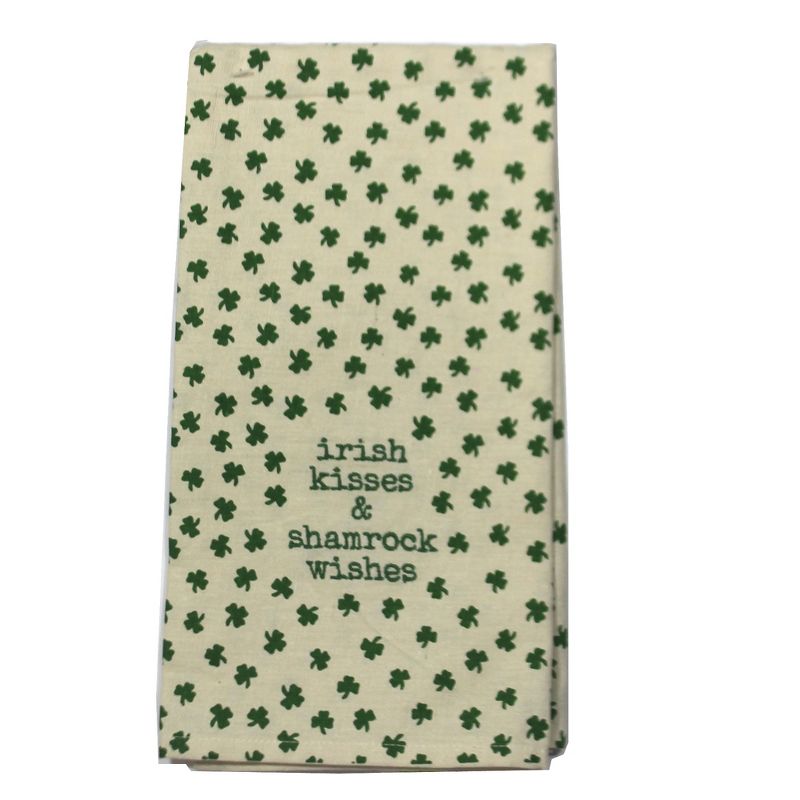 Tabletop 26.0" Irish Dish Towel St Patricks Day Clover Primitives By Kathy  -  Kitchen Towel