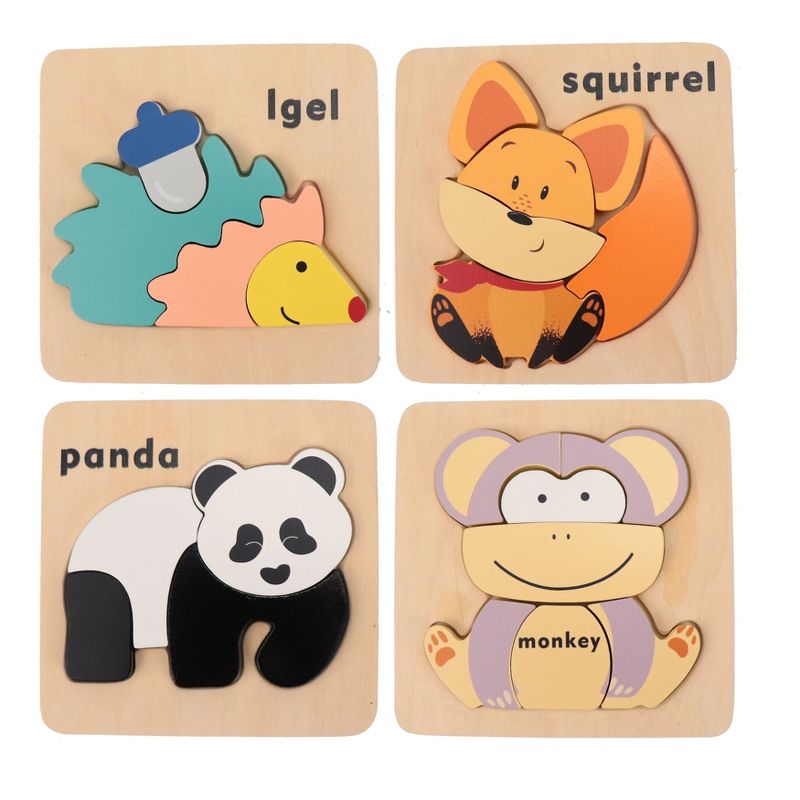 Leo & Friends Wooden Zoo Animal Puzzle Kit for Boys and Girls