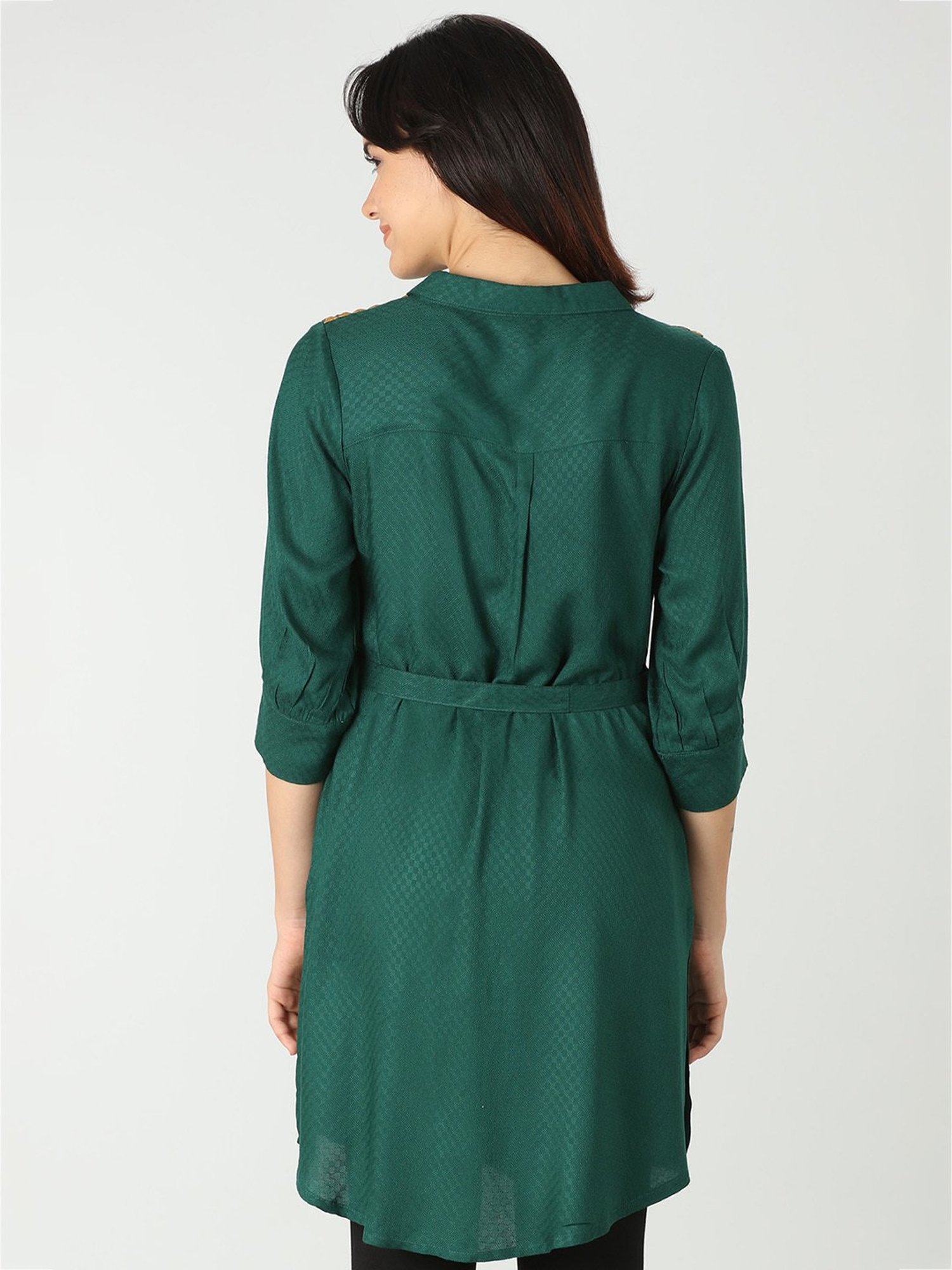 Mustard Green Rayon Shirt