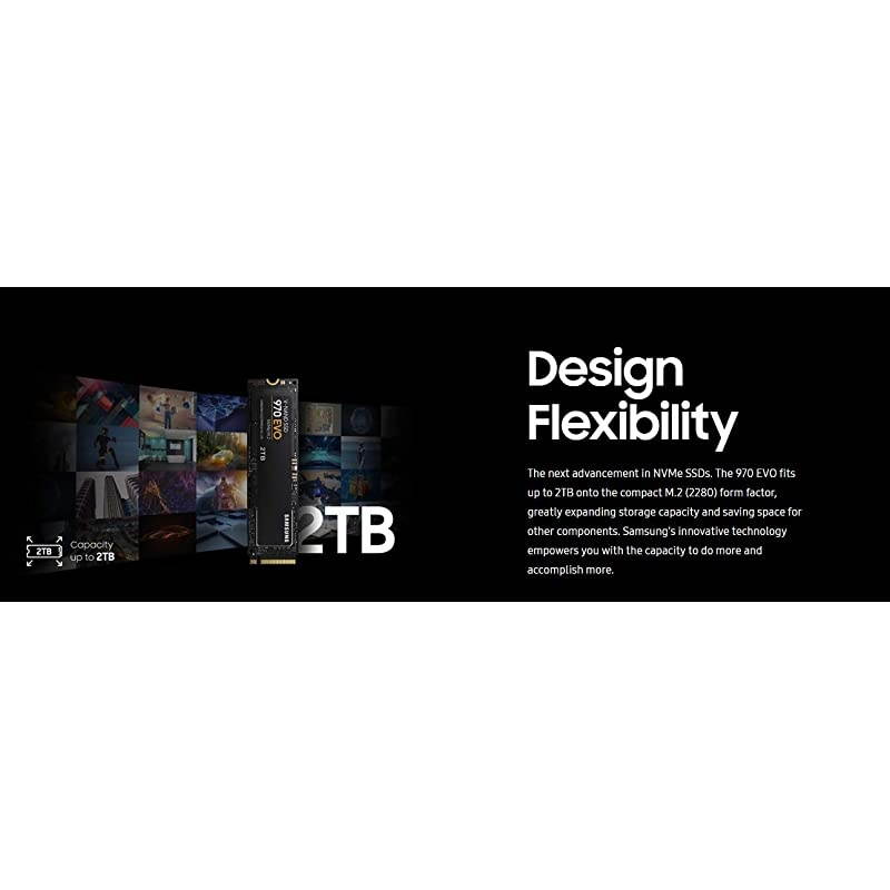 MZV7E500BW 970 EVO SSD 500GB M2 NVMe Interface Internal Solid State Drive with VNAND Technology BlackRed