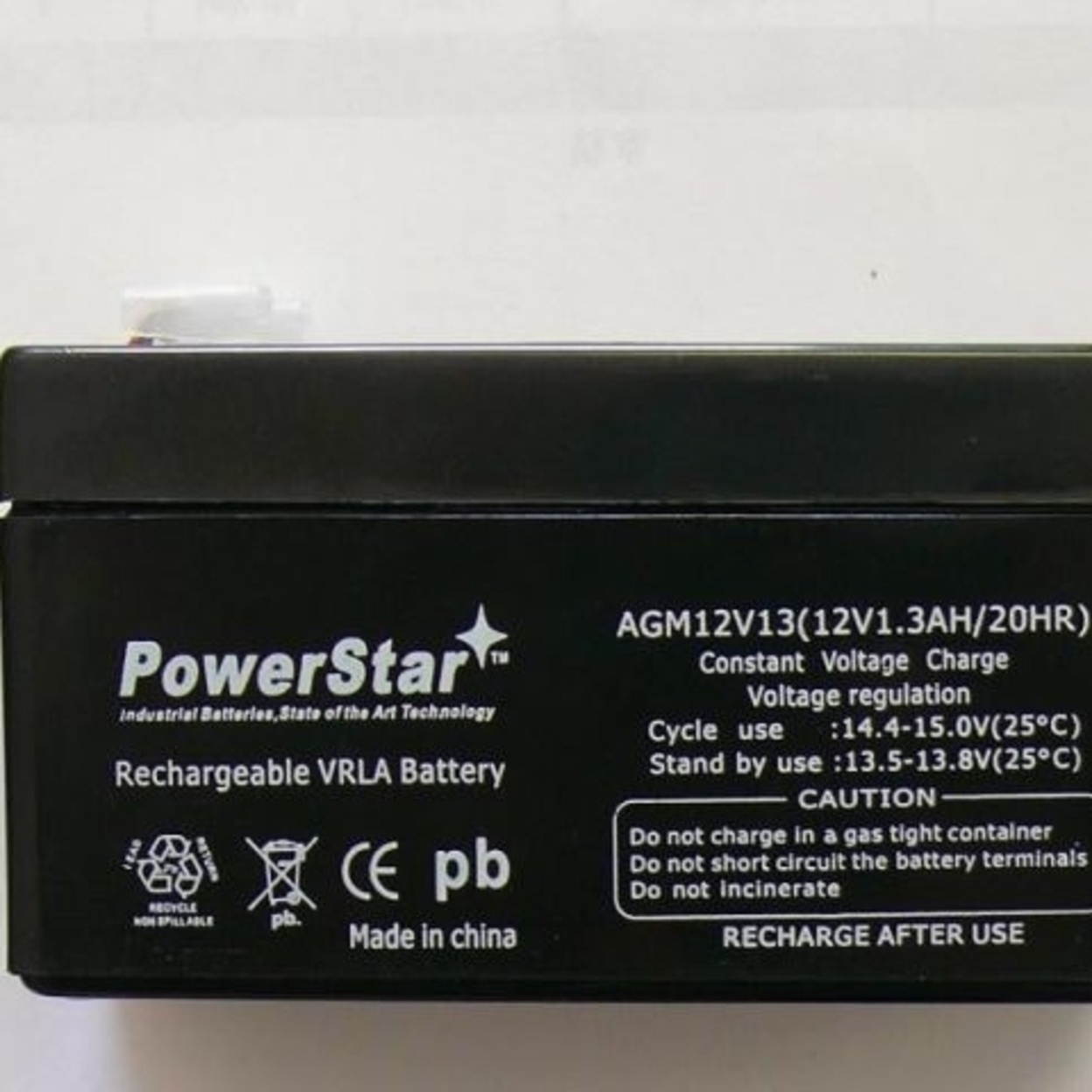 PowerStar AGM1213-32 12V 1.2Ah Sealed Lead Acid Battery Replacement For Sunnyway SW1213