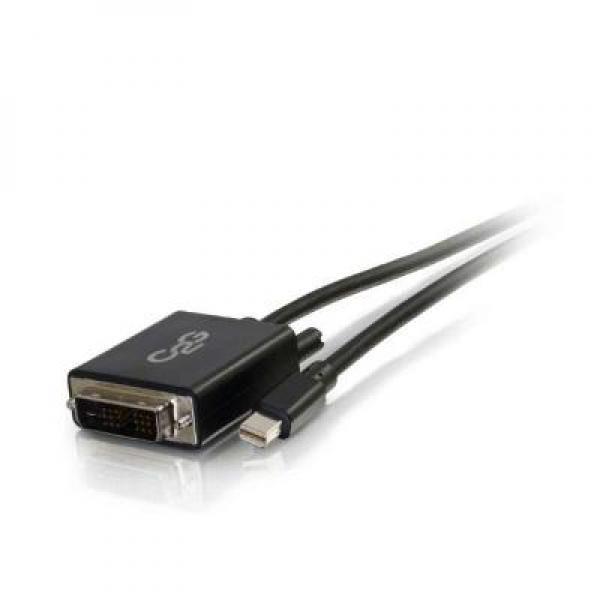 C2G 54335 C2G 6ft Mini DisplayPort Male to Single Link DVI-D Male Adapter Cable - Black - DisplayPort/DVI-D for Monitor, Notebook, Tablet - 6 ft - 1 x Mini DisplayPort Male Digital Audio/Video - 1 x