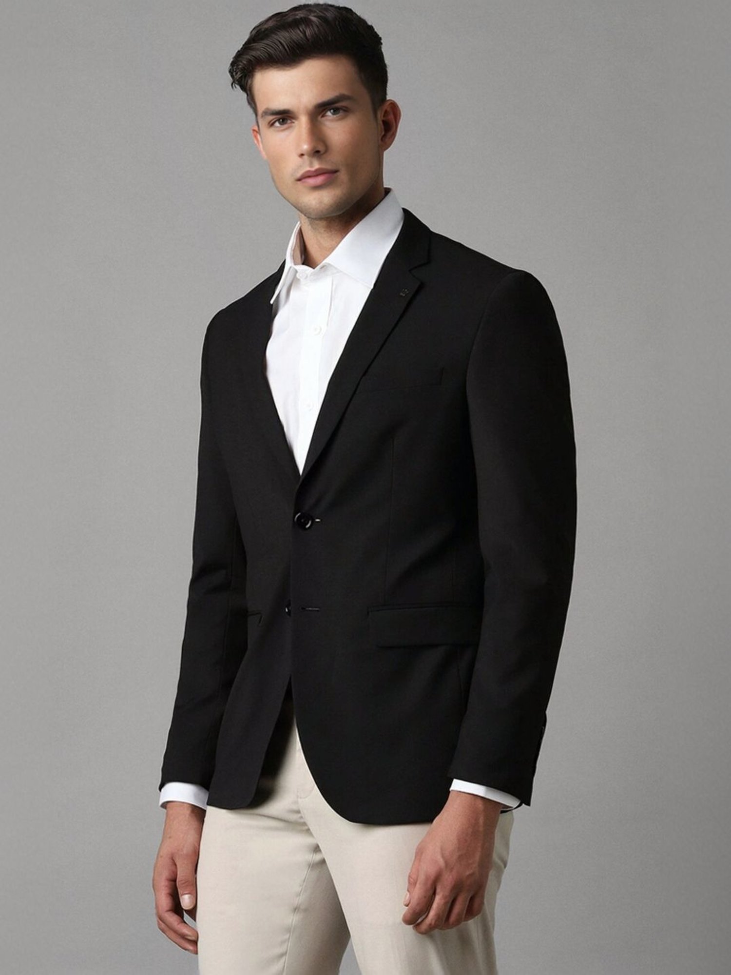 Louis Philippe Black Slim Fit Blazer