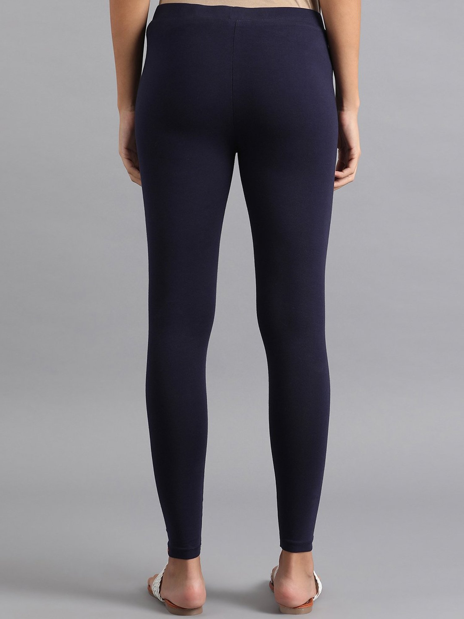 W Navy Regular Fit Leggings