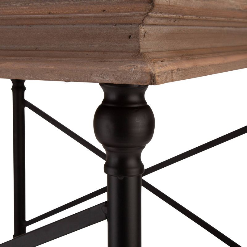 French Vintage Antiqued Finish Accent Table/Side Table Brown - Glitzhome