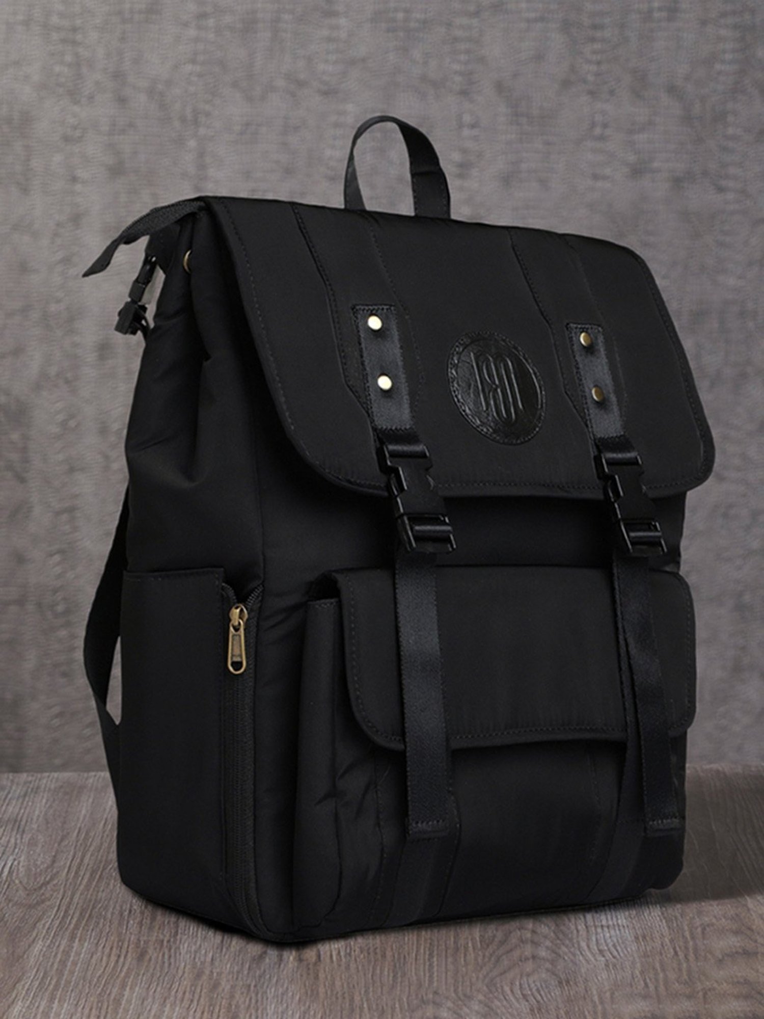 Mona B Black Large Laptop Backpack