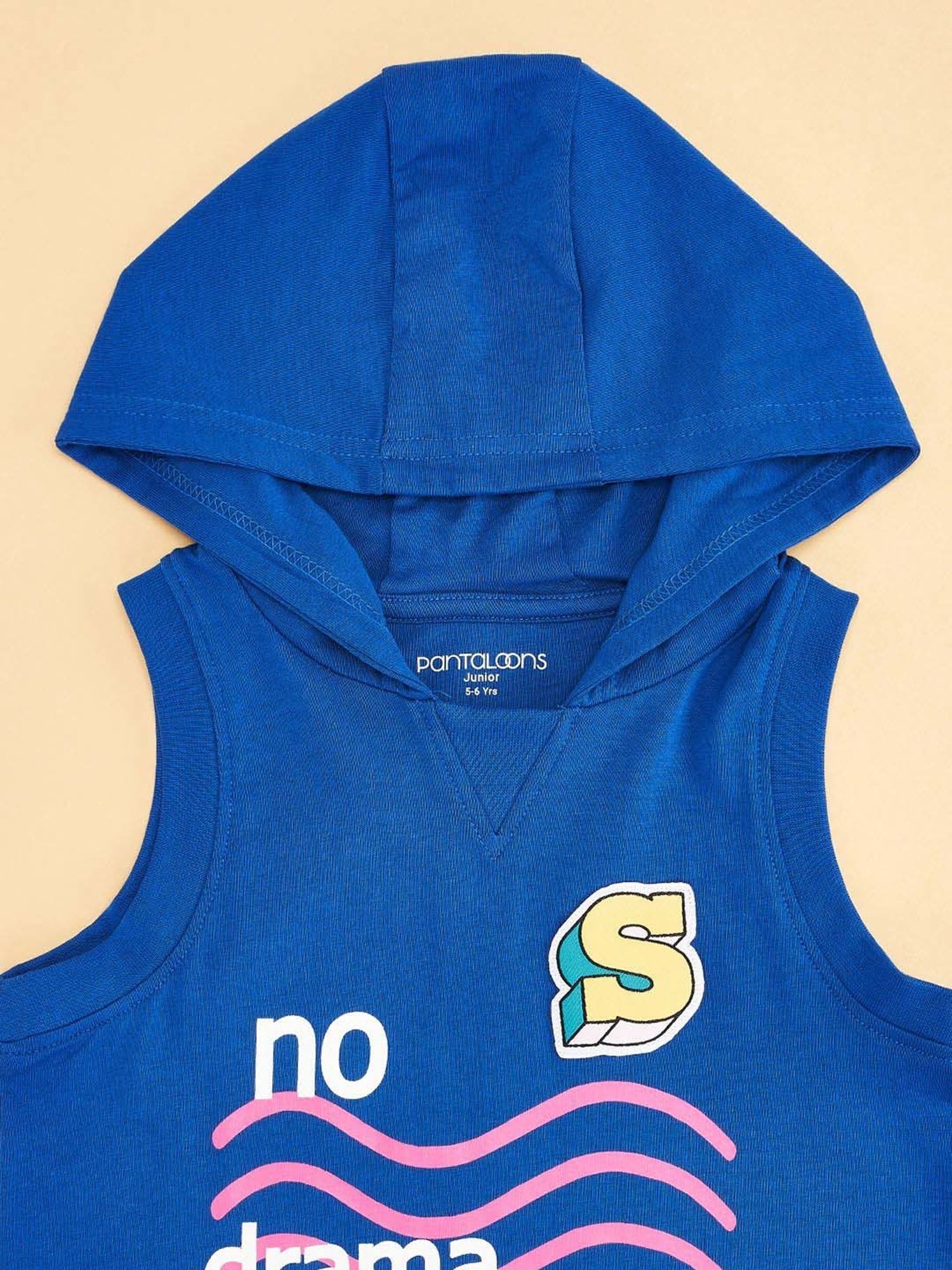 Pantaloons Junior Blue Cotton Printed T-Shirt