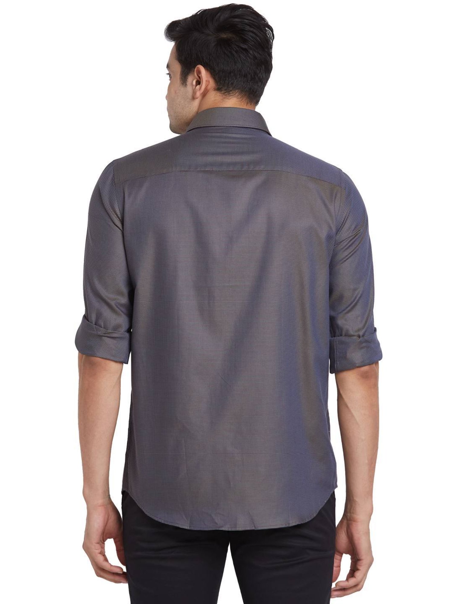 Raymond Brown Cotton Contemporary Fit Texture Shirt
