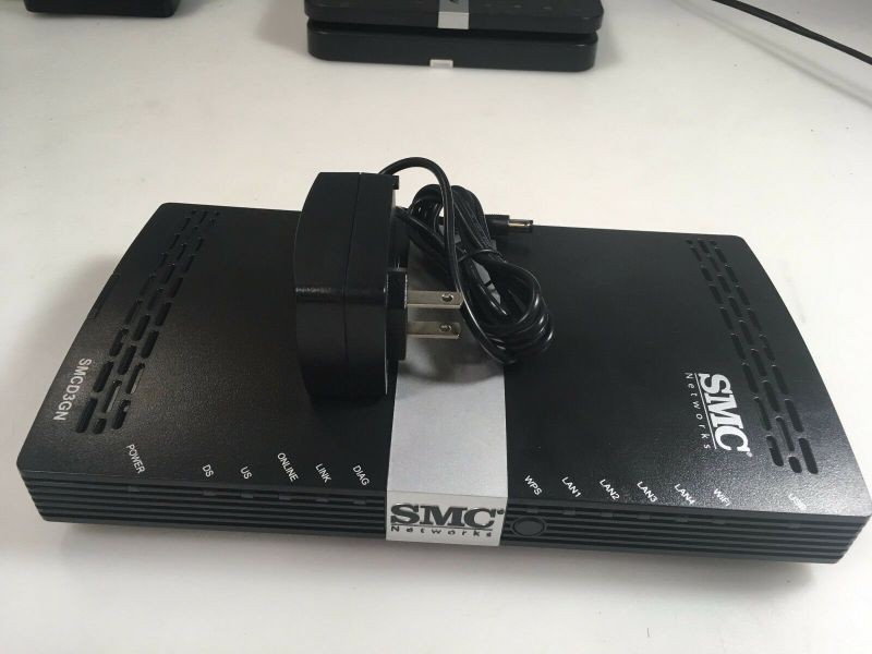 SMC SMCD3GN-RES DOCSIS 3.0 4-Port Gigabit Ethernet Wi-Fi Cable Modem w/ Adapter