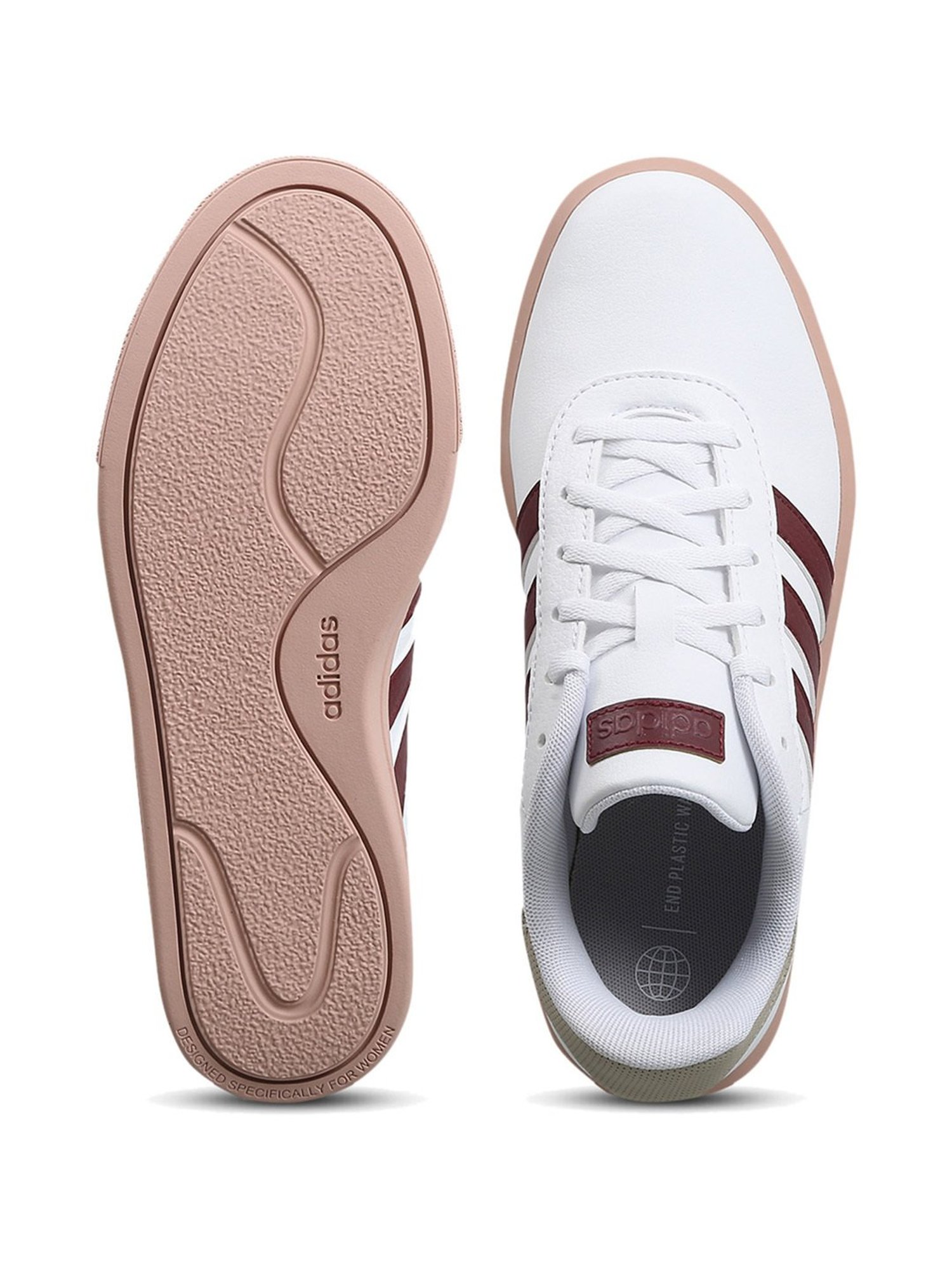 Adidas Women's COURT PLATFORM White Skateboarding Shoes