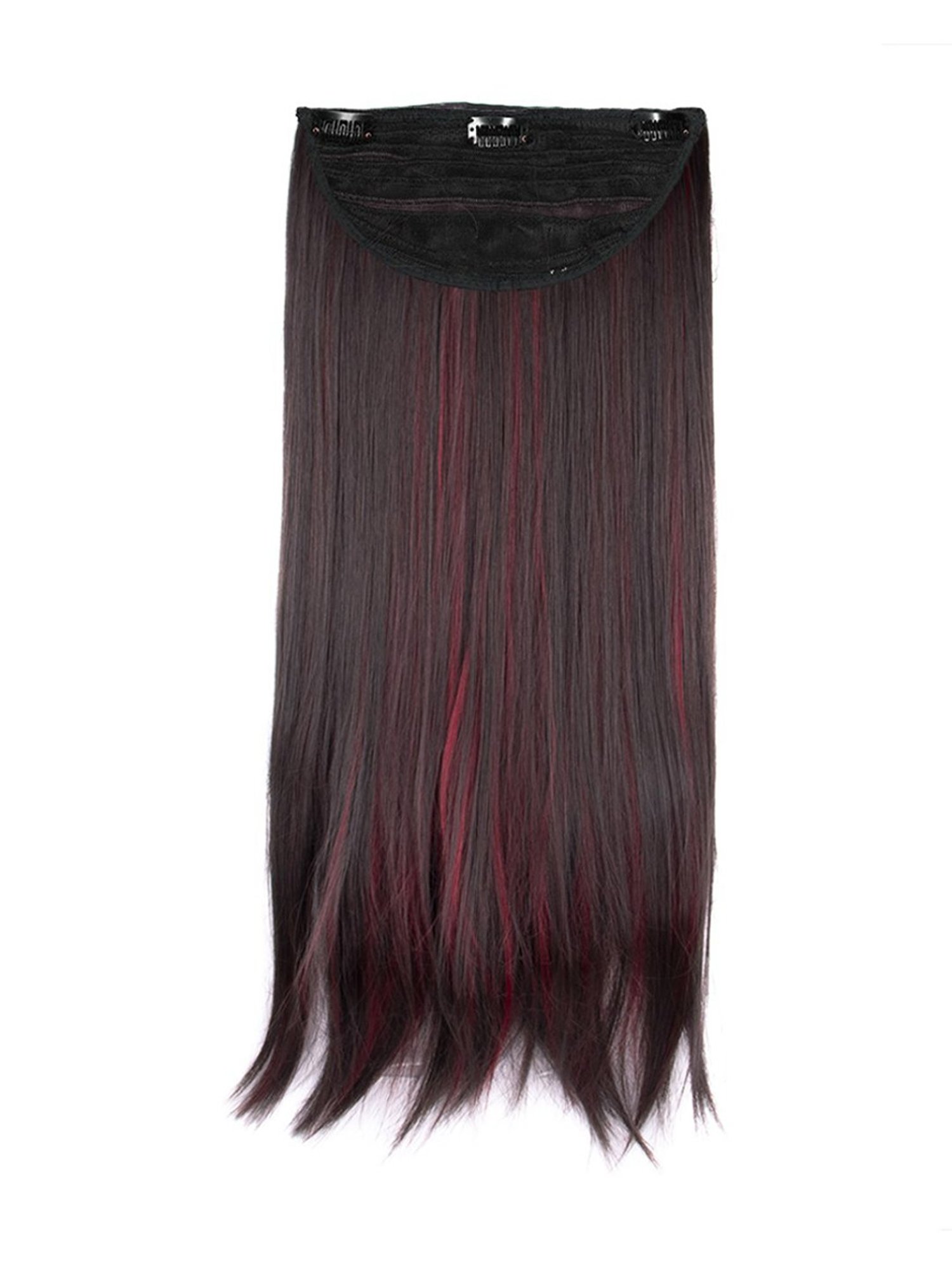 Streak Street Clip-In Crimped Burgundy Hair Extensions - 24 Inches