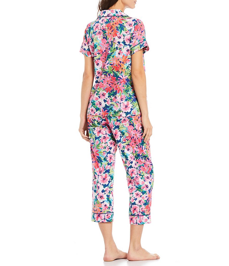 BedHead Pajamas Garden Blooms Printed Sateen Cropped Coordinating Pajama Set