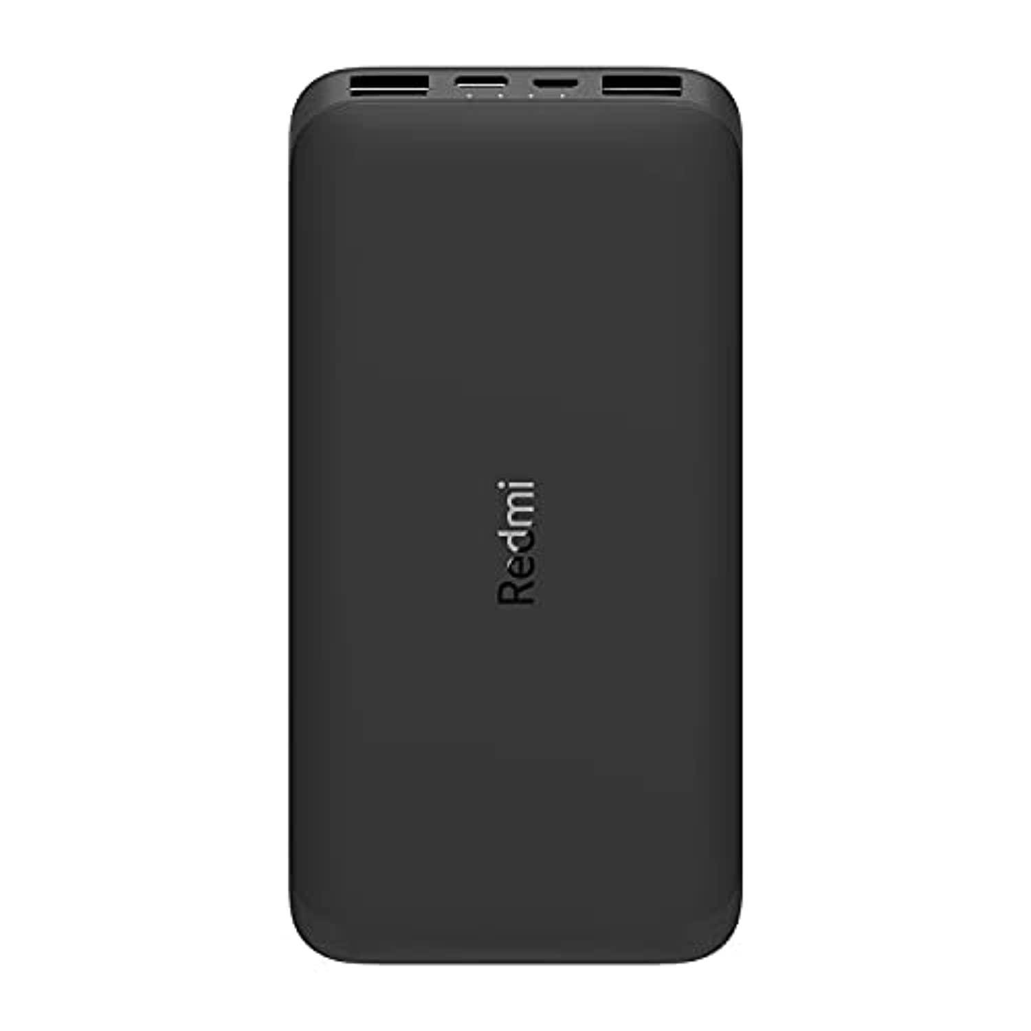 xiaomi 10000mah redmi power bank portable charger, dual input and output ports, 37wh high capacity, external battery pack compatible with iphone, samsung, android devices and other