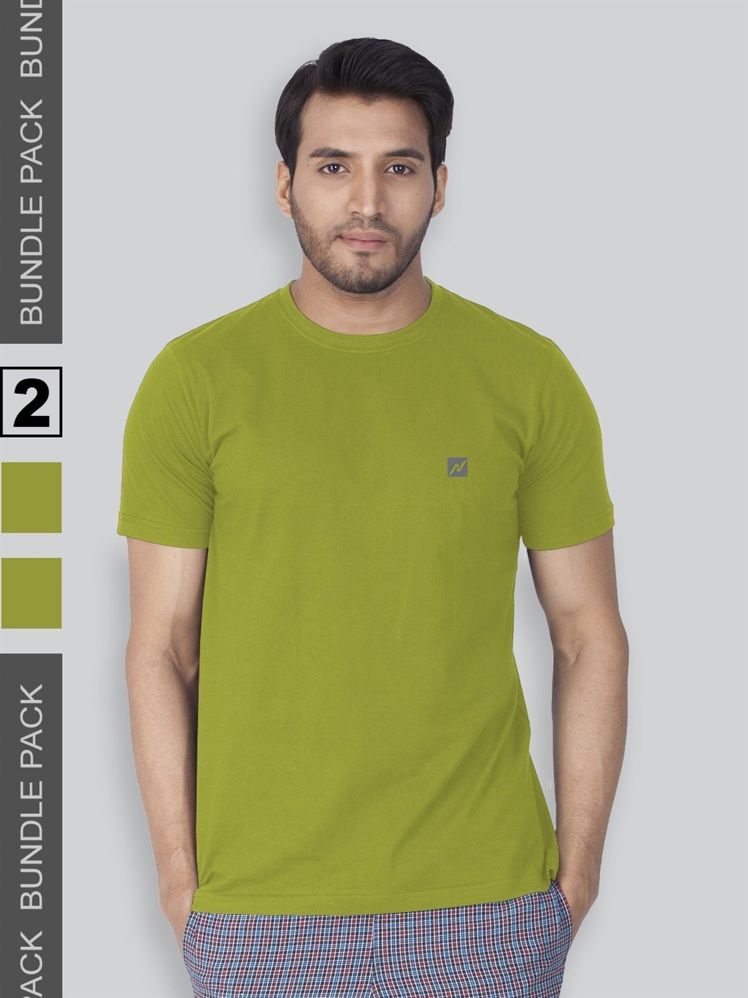 Lux Nitro Green Regular Fit T-Shirt Pack of - 2