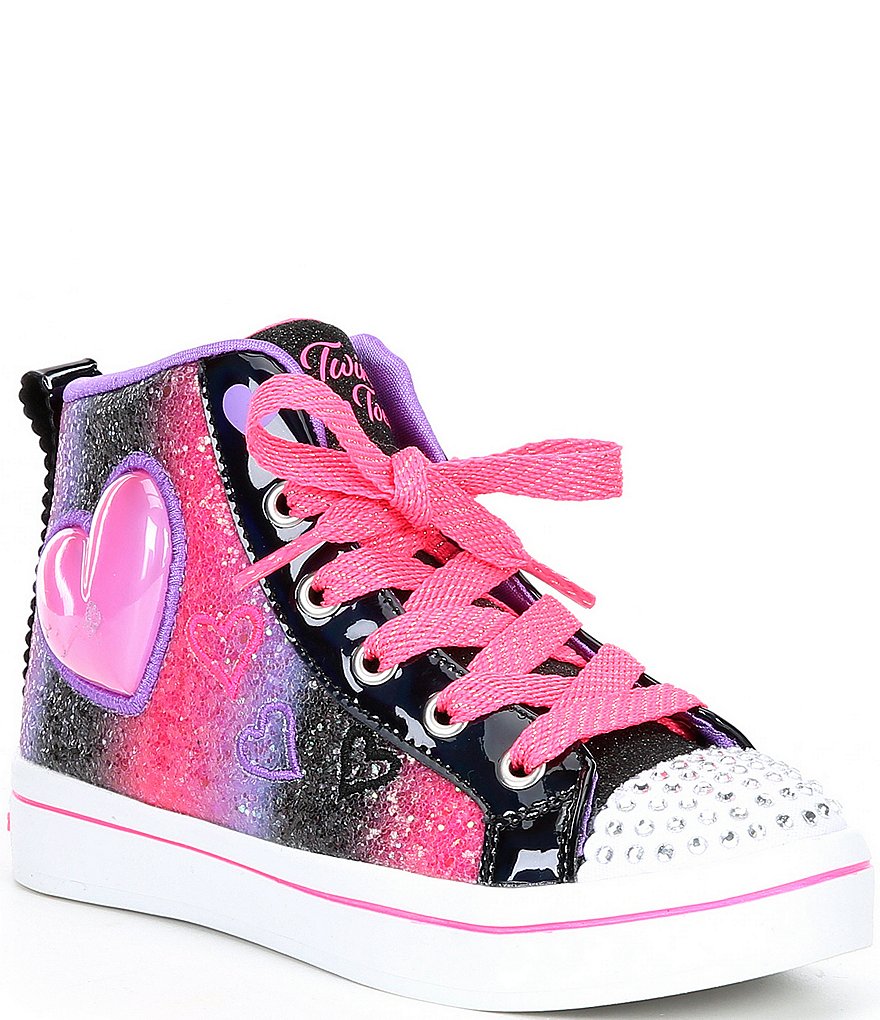 Skechers Girls' Twinkle Toes Twi-Lites 2.0-Heart Gem Sparkle Light Up Sneakers (Toddler)