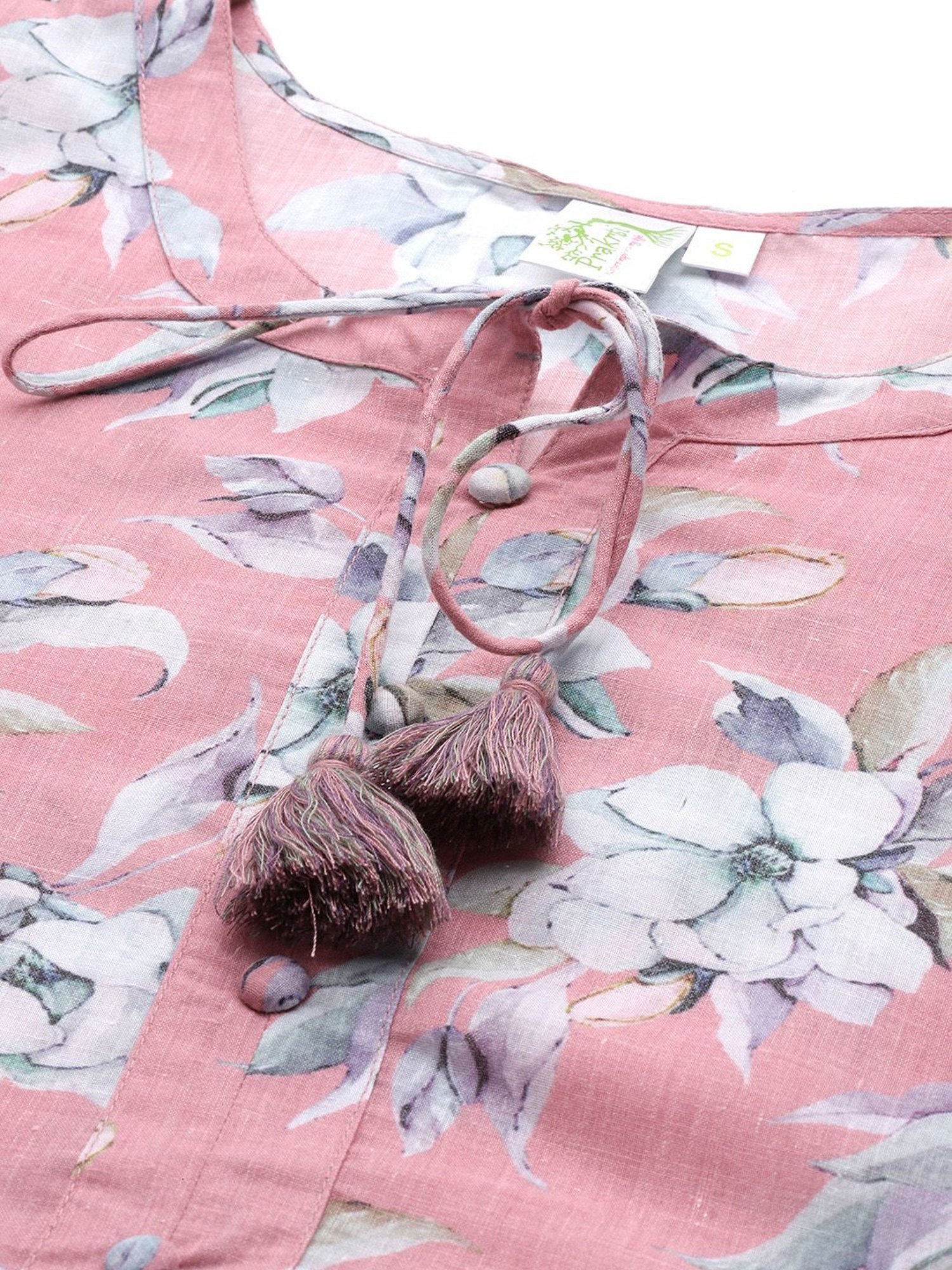 Prakrti Pink Cotton Printed Top Pant Set