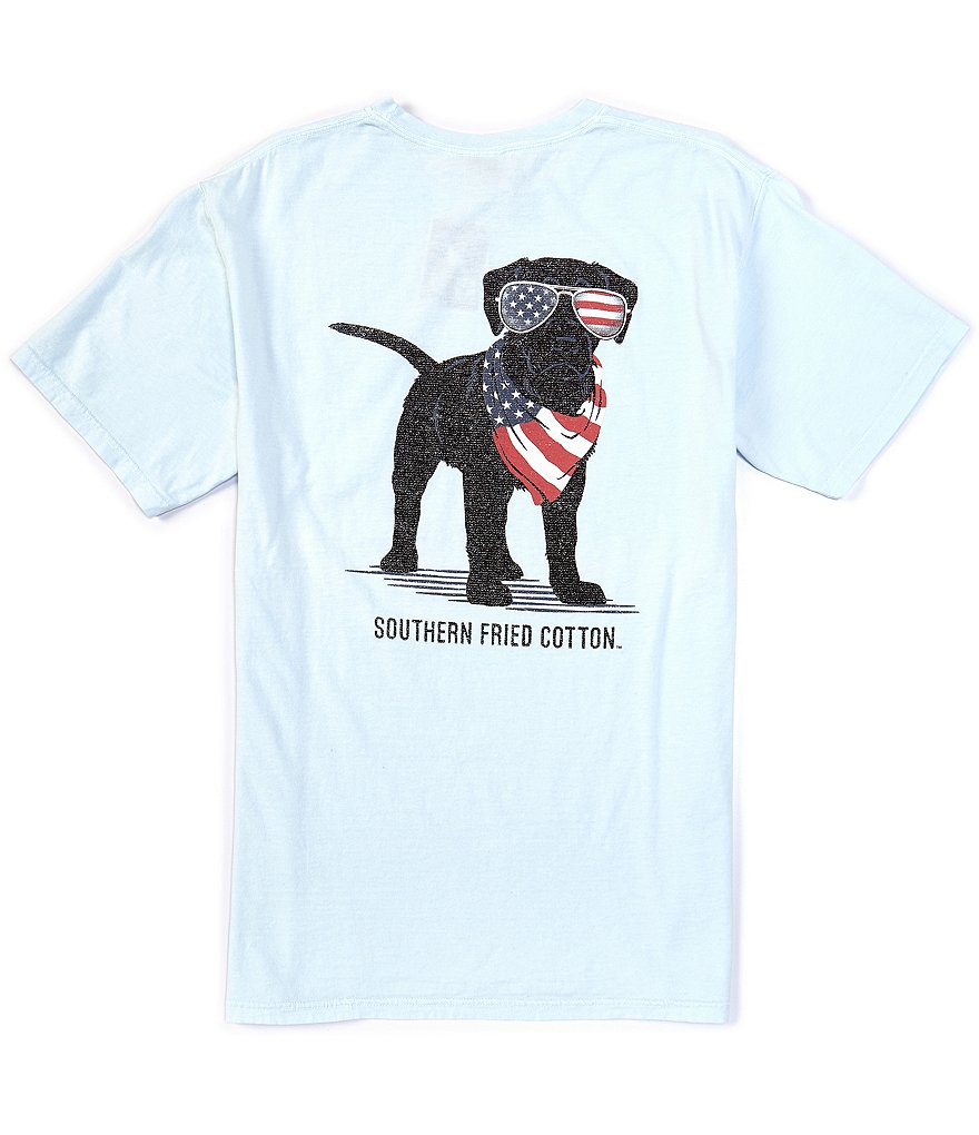 Southern Fried Cotton Men's American Dog Short-Sleeve Pocket Graphic Tee