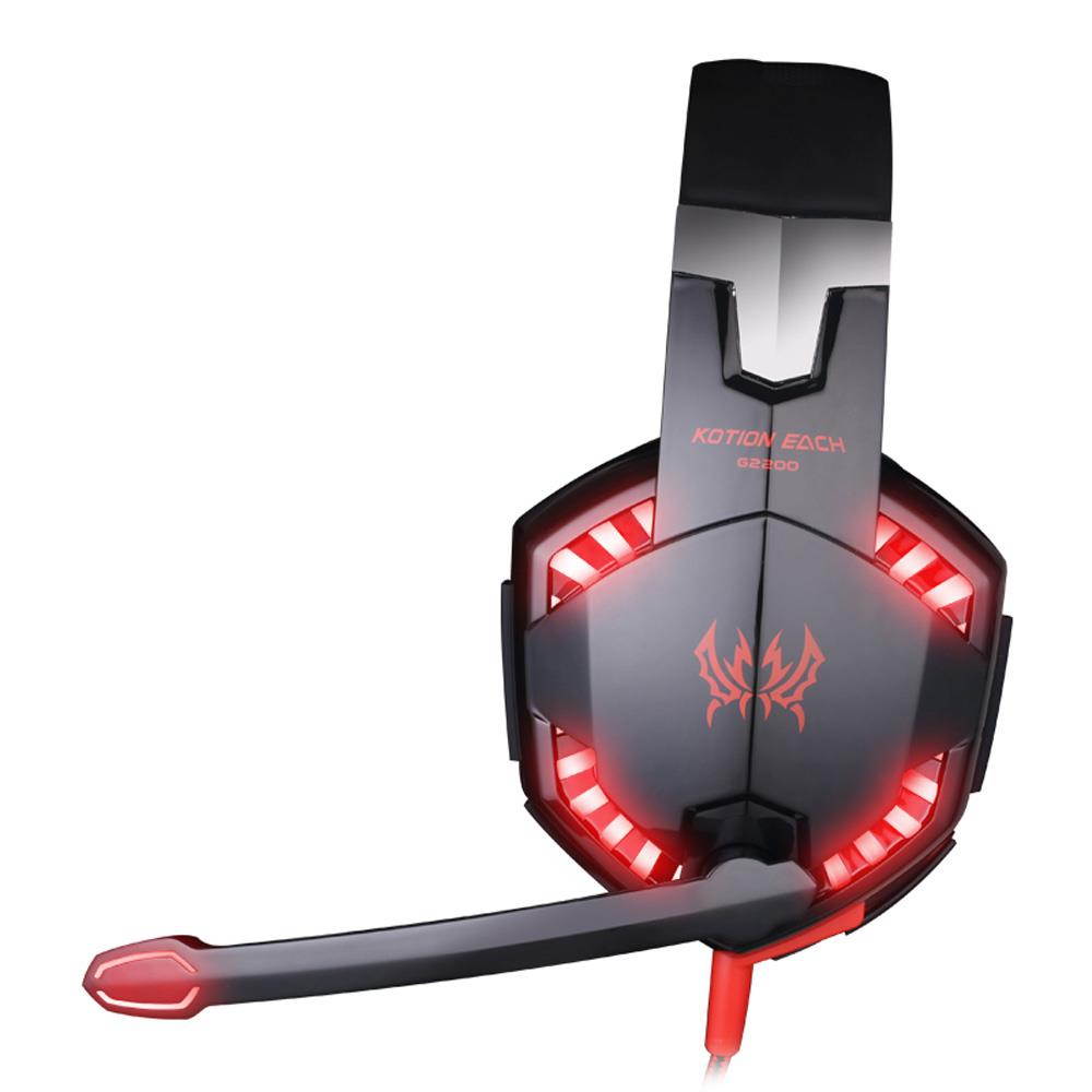 G2200 USB 7.1 Surround Sound Vibration Game Gaming Headphone Computer Headset Earphone Headband with Microphone LED Light