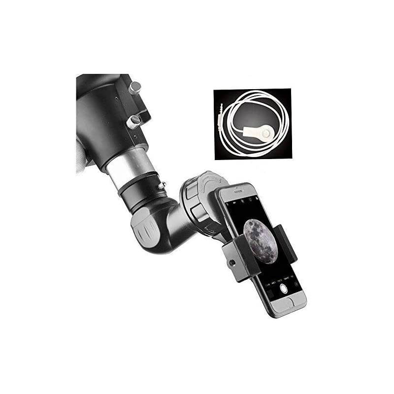 Cell Phone Adapter Mount and Wire Shutter Compatible with Binocular Monocular Spotting Scope Telescope for iPhone Sony Samsung Etc