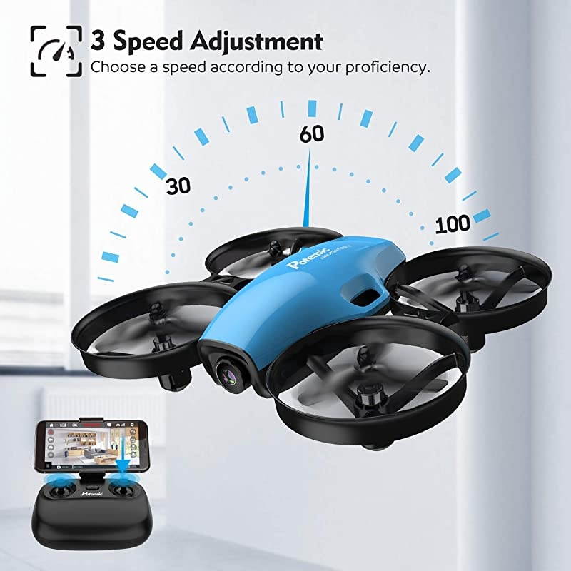 Drone with Camera for Kids,  A30W RC Mini Quadcopter with 720P HD Camera, One Button Take Off/Landing, Route Setting, Gravity Induction and Emergency Stop-Dual Battery&hellip;