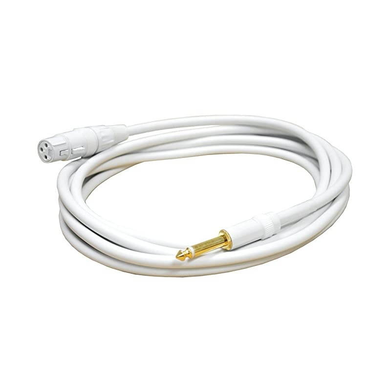 E80212 14quot TS To XLR Female 12 Feet White Color Microphone Cable