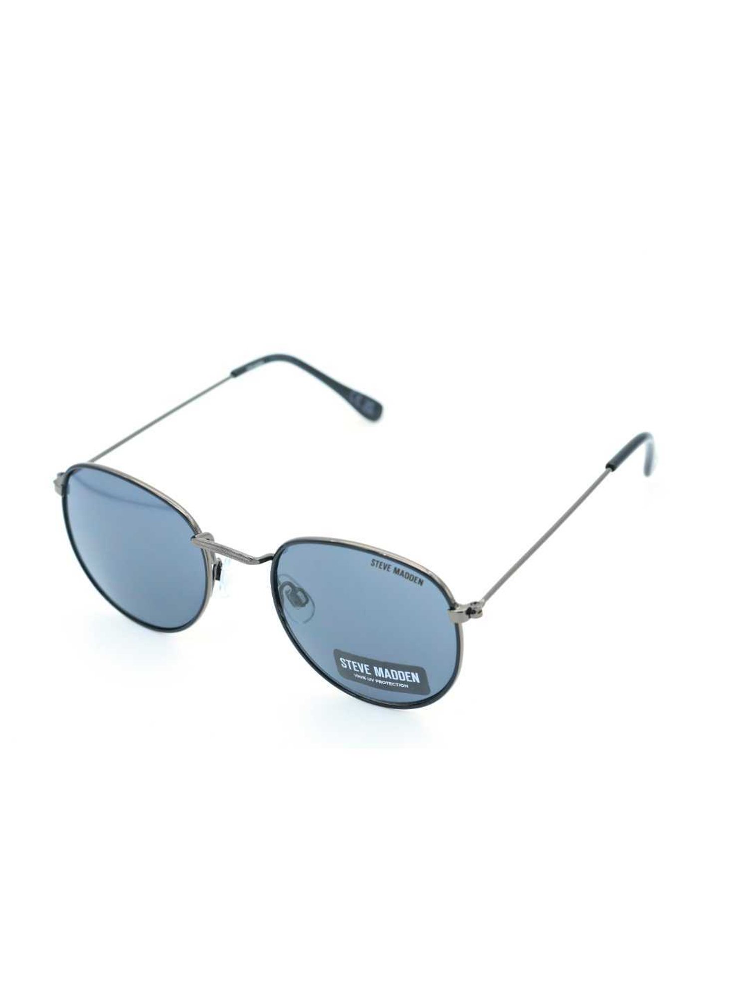 STEVE MADDEN Gunmetal Oversize Irregular Sunglasses for Men