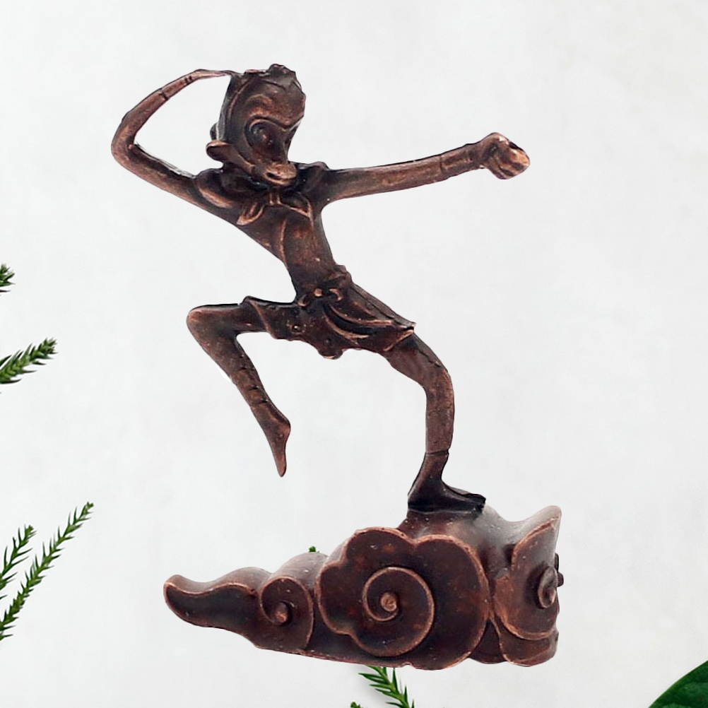 Retro Zen Monkey Incense Burner Plating Copper Incense Inserted Creative Aroma Therapy Burner Ornament for Home Tearoom Hotel Use (Return of the Great Saint)